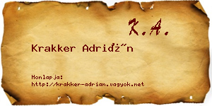 Krakker Adrián névjegykártya